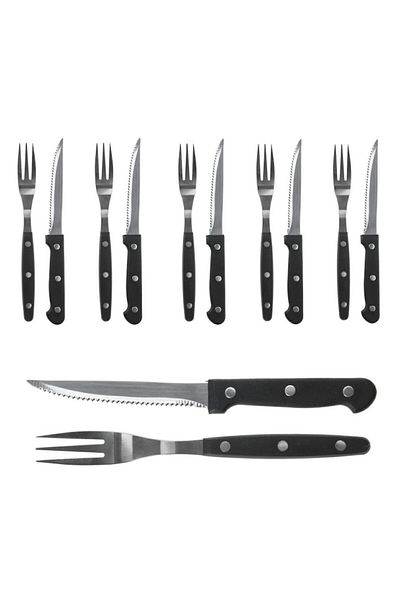 OEM Set 12 BBQ utensils, Excellent Housewear, Black/Silver
