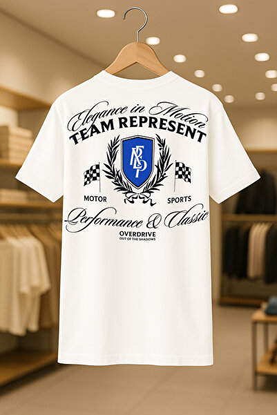 FEEL STYLE تي شيرت مطبوع عليه Race Race مقاس كبير للجنسين مصنوع من القطن بنسب...