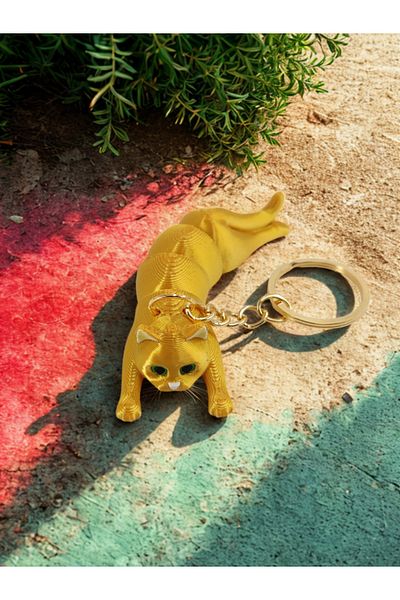 Shuttle Park Unisex Special Stylish Design Cute 3D Moving Keychain with Cat Figure Gift Accessory 1 Piece
