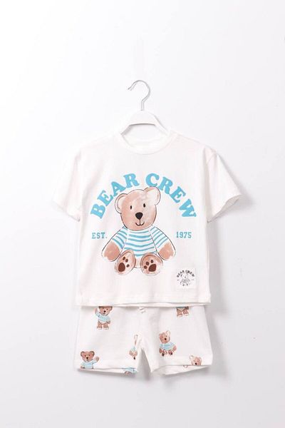 morpembej kadın erkek çocuk Bear Crew Kids Bottom Top Shorts Tset