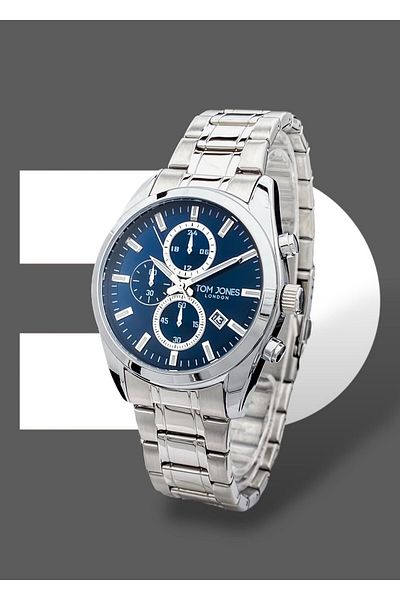 Tom Jones Original 2 Years Guarantee 3 Atm Waterproof Steel Band Men Wrist Watch