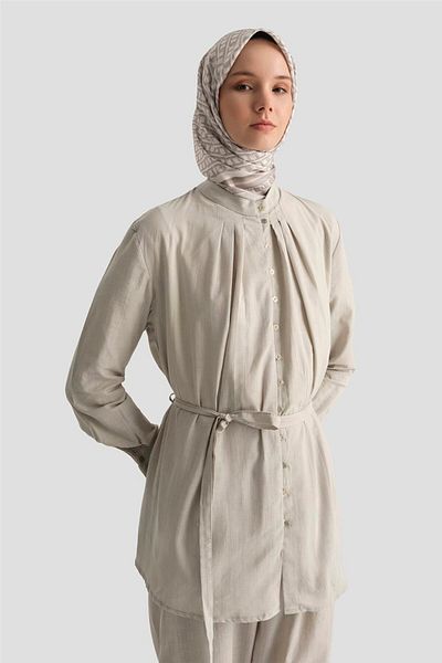 Armine Button Detailed Suit 25Y6012 Gray