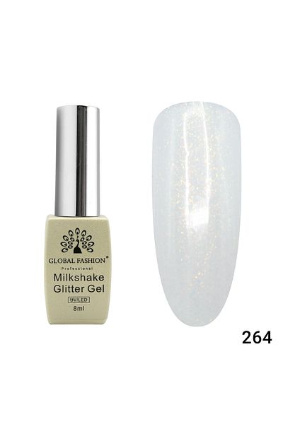 global fashion Oja semipermanenta, Milkshake Glitter, Global Fashion 8ml, 264