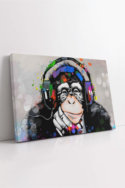 KOSS Dijital Pictură pe pânză cu maimuță care gândită, pictură cu cimpanze ca...