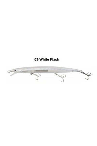 Savage Gear Sandeel Jerk Minnow 145mm 14gr Slow Sinking Maket Yem 03-White Flash