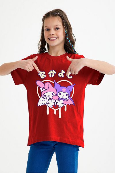 C&C OKULCUNUZ Mymelody Crew Neck Summer Children's T-Shirt Red