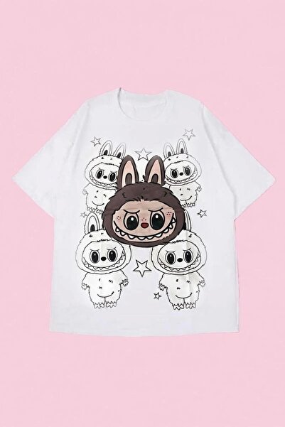 1blood تي شيرت أبيض لابوبو ستار للجنسين