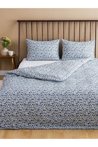 LC Waikiki Lcw Home Mixed Flower Printed Double Duvet Cover Set 200X220/50X70 cm