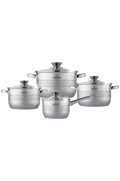Bohmann BH-1528 Stainless Steel Cookware Set, 8 pieces