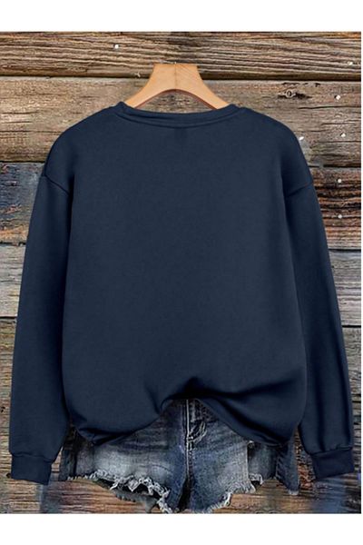 MAGORS Flowers Printed 3 Threads Crewneck Long Sleeve Sweatshirt