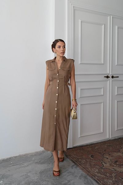 Swass Terra Classic Midi Dress Brown