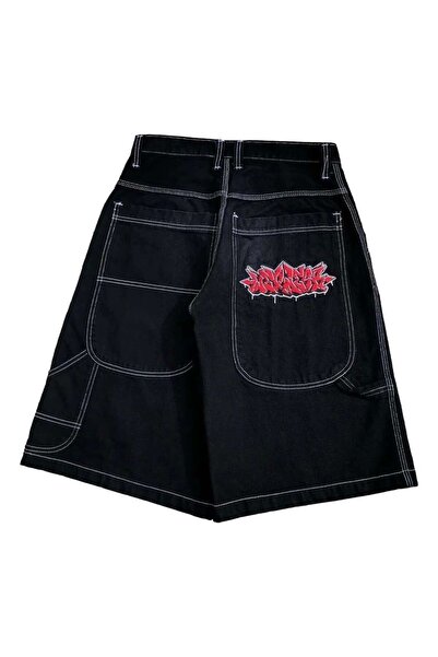 1blood Graffiti Detail Recly Unisex Bol Baggy Şort