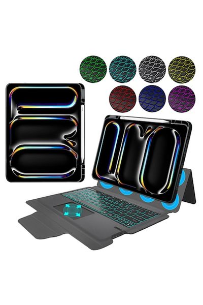 Petite Tuds Protective Case with Keyboard for iPad Pro 13 2024, Petite Tuds, KeyTab Pro, S37, Hard Plastic, Inte
