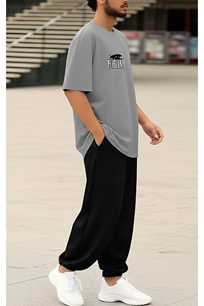 REBRAND Oversize T-Shirt and Long Pants Set - Printed