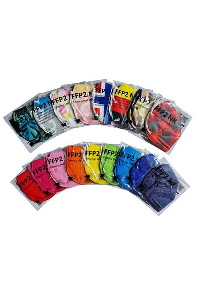 THK FFP2 Masks Light Green/Black Set of 5, model AD-1001, 5 layers, individually wrapped
