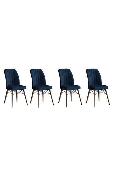 Casafun Set 4 style scaune Cafe-Fun, productie pentru cafenea, restaurant, terase, cadru metal picioare lemn