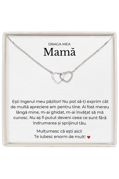 The Jewel Heart Soulmate Spark Interlocking Heart Necklace, Emotional Message For Mom