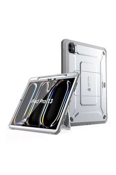 Petite Tuds High Protection Case for iPad Pro 13 2024, Tuds Shield, Supcase Unicorn Beetle Pro, Pearl White