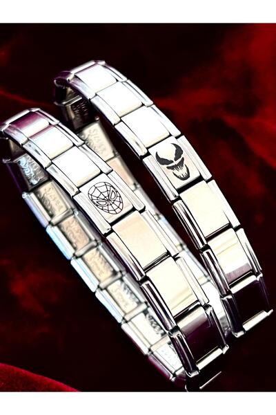 Vamoria خاتم زوجين من الفولاذ الإيطالي سبايدر آند فينوم