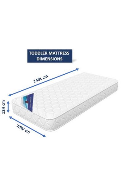 AWF AL WADI FURNITURE Sleep EZ Crib, Toddler, Baby Ortho Medical Medicated Mattress - 70 x 140 x 12 cm – WHITE