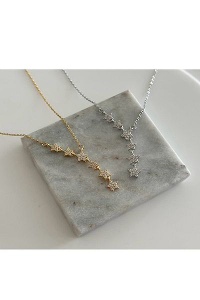 gaila design Steel Gold Yellow Color Star Road Y Necklace