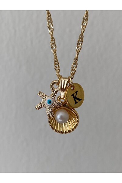 Fiamoss قلادة على شكل حرف أ وبندقية