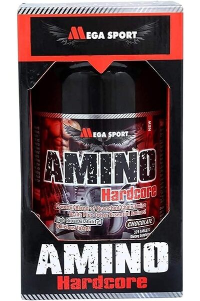 MegaSport أمينو هاردكور، أحماض أمينية قوية، 325 قرصًا، بنكهة الشوكولاتة، 54 حصة