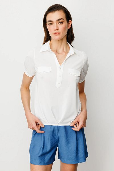 On Fashion Ten Ornamental Button Blouse -51352