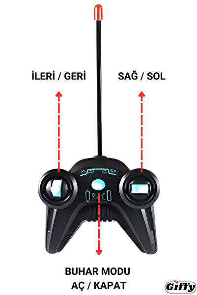 giffy Oyuncak 1:20 Uzaktan Kumandalı Şarjlı Duman Çıkartan Işıklı Araba Buhar Çıkartan Drift Atan Araba