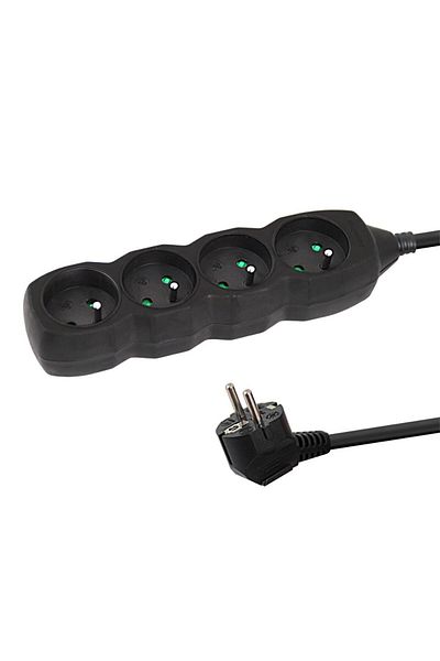 ESPERANZA Extension cord with 4 sockets and 1.5m cable, 250V, 16A, maximum load 3680W, ES-96159, black
