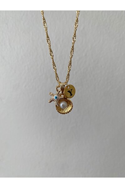 Fiamoss İstiridye Detaylı Harf Ve Nazar Kolye