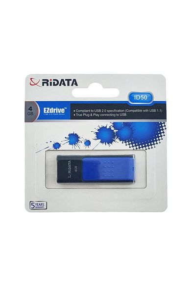 ridata Memorie USB 2.0 Flash Drive RiDATA 4 GB, EZdrive ID50, conector retractabil, albastru