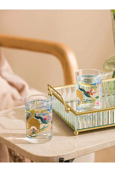 LC Waikiki Lcw Home Mixed Printed Glass Water Cup Set of 4 125 ml