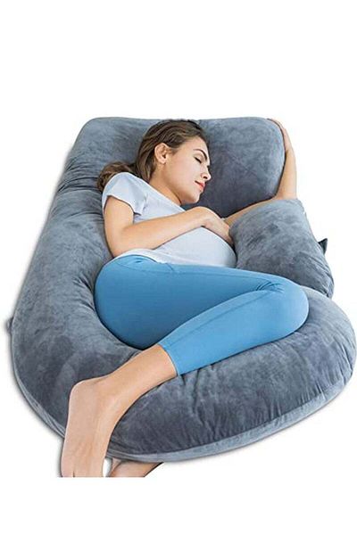 molody G-Shaped Pregnancy and Breastfeeding Pillow with Removable Velvet Cover