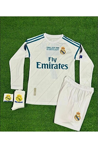 After Party R.Madridd Cristiano Ronaldo Kiev Uzun Kol Şampiyonlar Ligi Finali Çocuk Forması 4'lü (ARMALI) AG