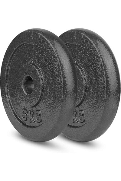 Delta Power Delta Power Cast Iron Weight Plates - Perfect Weight Set for Bodybuilding and Powerlifting 2 x 5kg