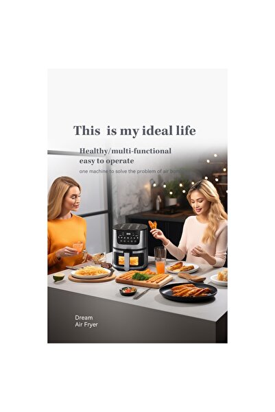 OEM Friteuza cu aer cald Zeivo, Air Fryer, 2400W, 5L, Afisaj Digital, 10 Programe, Gatire Sanatoasa, Cos