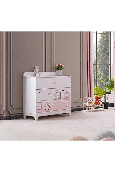 AYDINEV CITY ŞİFONYER - BEYAZ PEMBE