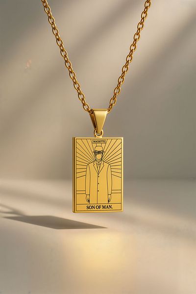 ArtinArt Son of Man - René Magritte Tarot Card |   316L Steel Necklace