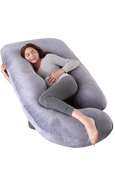 molody G-Shaped Pregnancy and Breastfeeding Pillow with Removable Velvet Cover