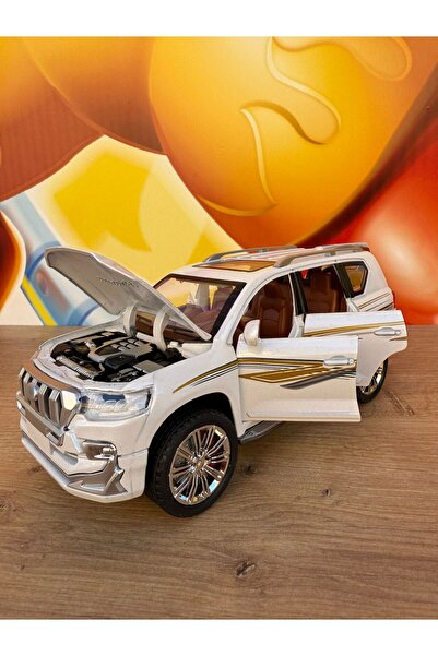 scntoys تويوتا لاند كروزر جيب دييكاست 1:24 أبواب السيارة وغطاء الصندوق الخلفي قابل للفتح مع صوت وإضاءة تعليق