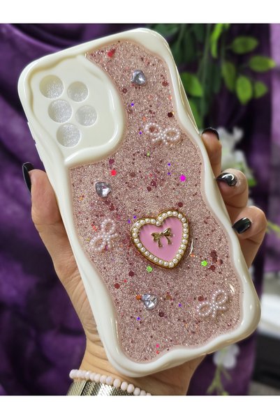 Magic Ring Samsung Galaxy A73 Compatible Stylish Phone Case with Heart Pink G...