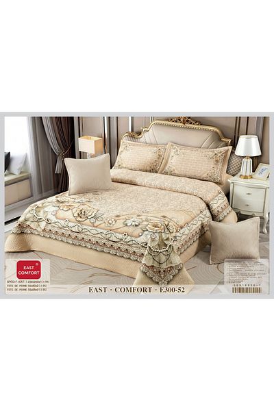 FIONNA.RO 5 Piece Velvet Duvet Cover Set - Royal Ivory