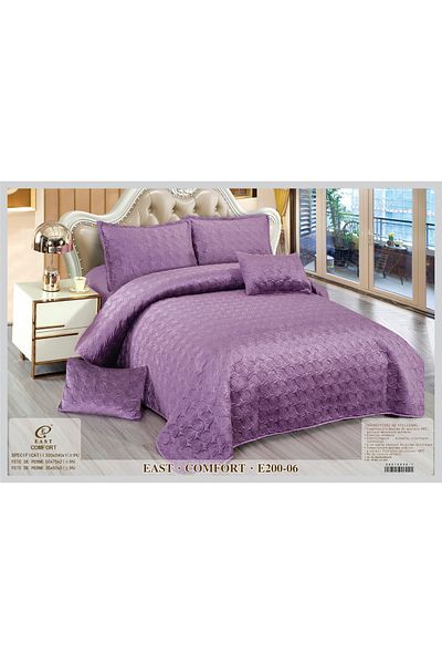FIONNA.RO 5 Piece Velvet Duvet Cover Set - Purple