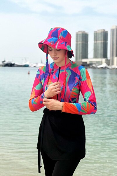 Genel Markalar 3Lü Tesettür Mayo Takım Geometrik