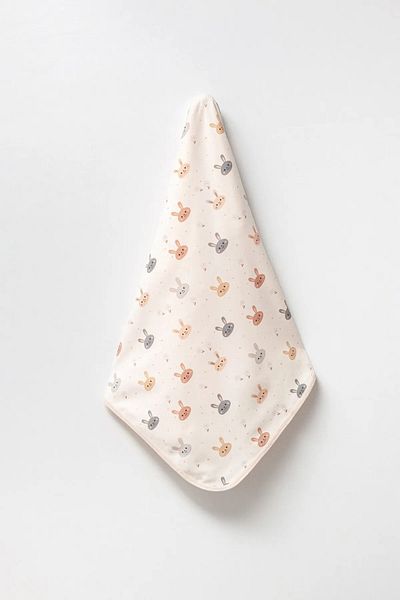 Bebelove Rabbit Printed Double Layer Combed Cotton Newborn and Multi-Purpose 100% Cotton Baby Blanket