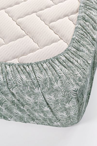TeksNil Home 100% Cotton Oslo Double Green Pique Set (Elastic Sheet, Pique, Pillow Cover)