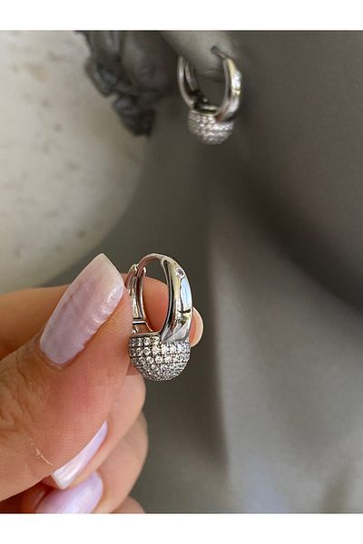 Lucios Golden Craftsmanship Basket Silver Color Hhoop Earring