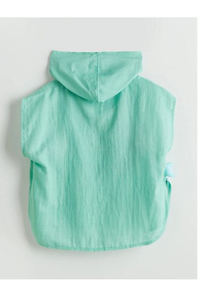 LC Waikiki Lcw Baby Turquoise Shark Printed Baby Boy Poncho Towel