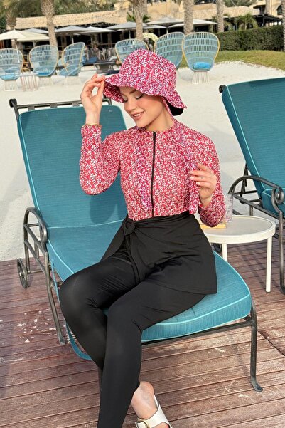 Genel Markalar 3Lü Tesettür Mayo Takım Çiçek